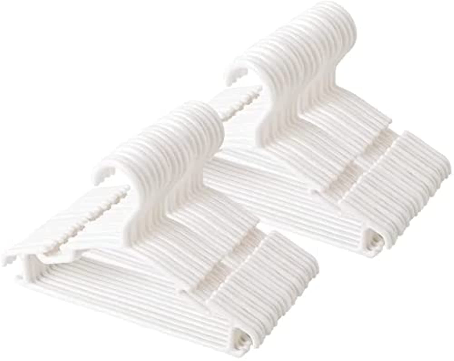 NC 60pcs Kids Hangers Plastic White Anti-Slip Durable Design, 10.2*6*2 inches, Ideal for Newborn to 5T Clothes