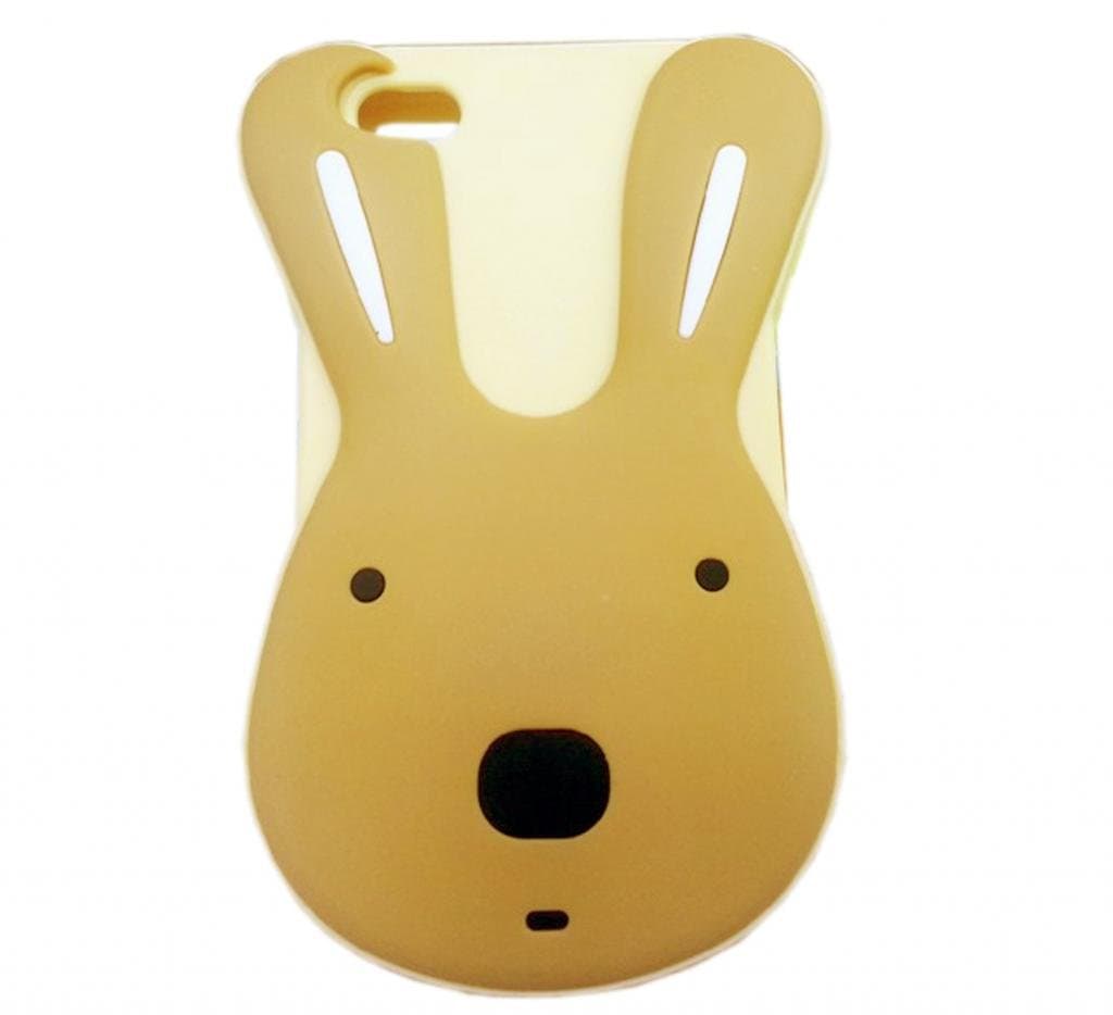 Angelseller XKM Brown Iphone 4/4G/4S Lovely Cartoon Big Head Rabbit Logo Soft Silicone Case Protective Cover Compatible for Iphone 4/4G/4S