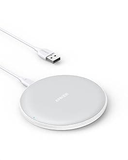 Anker 313 Wireless Charger (Pad), Qi-Certified, 10W Max Fast Charging for Samsung, Compatible with iPhone 16 Plus/15 Plus/14 Plus/12, AirPods (No AC Adapter, Not MagSafe Magnetic Charging Compatible)