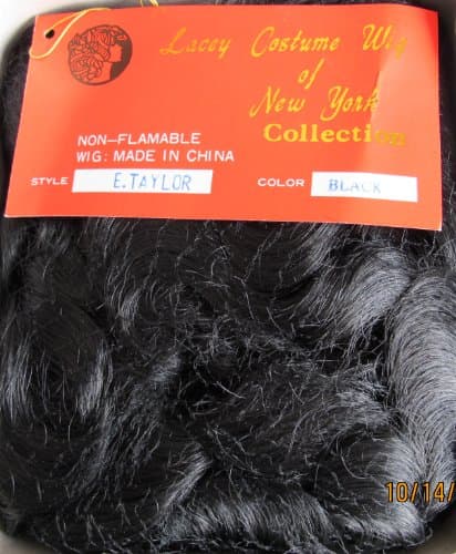NEW YORK Collection LACEY COSTUME WIG Style 'E. TAYLOR' for WOMEN, DOLLS & PUPPETS Color BLACK
