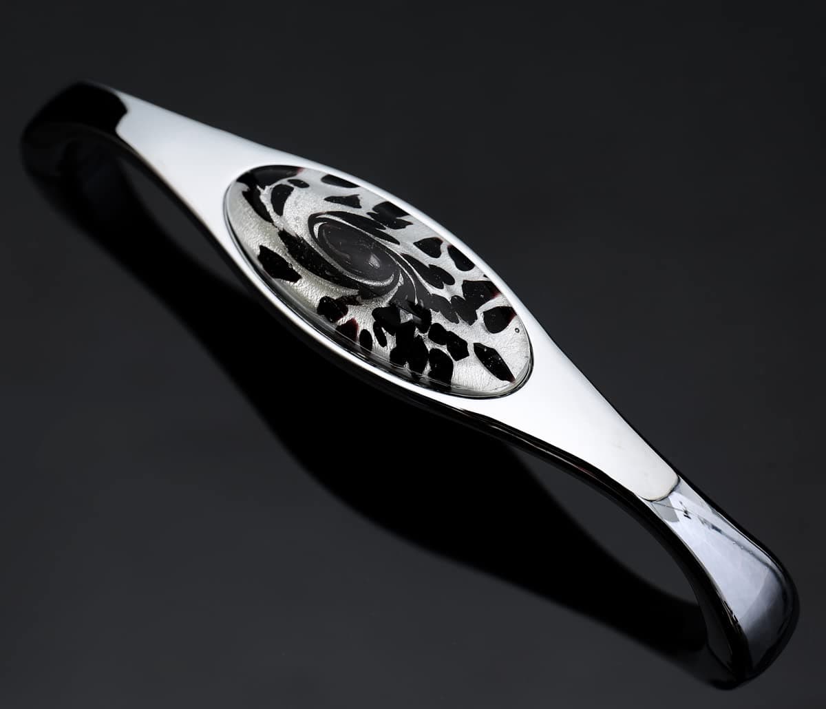 Huoxiuart 16-1P102-6 Art Glass Furniture Handle Handwork Craft Cabinet Pulls Dresser Handle Cupboard Drawer Pull Kitchen Cabinet Hardware 5 Inch Hole Center Length (128mm) 6 Pieces