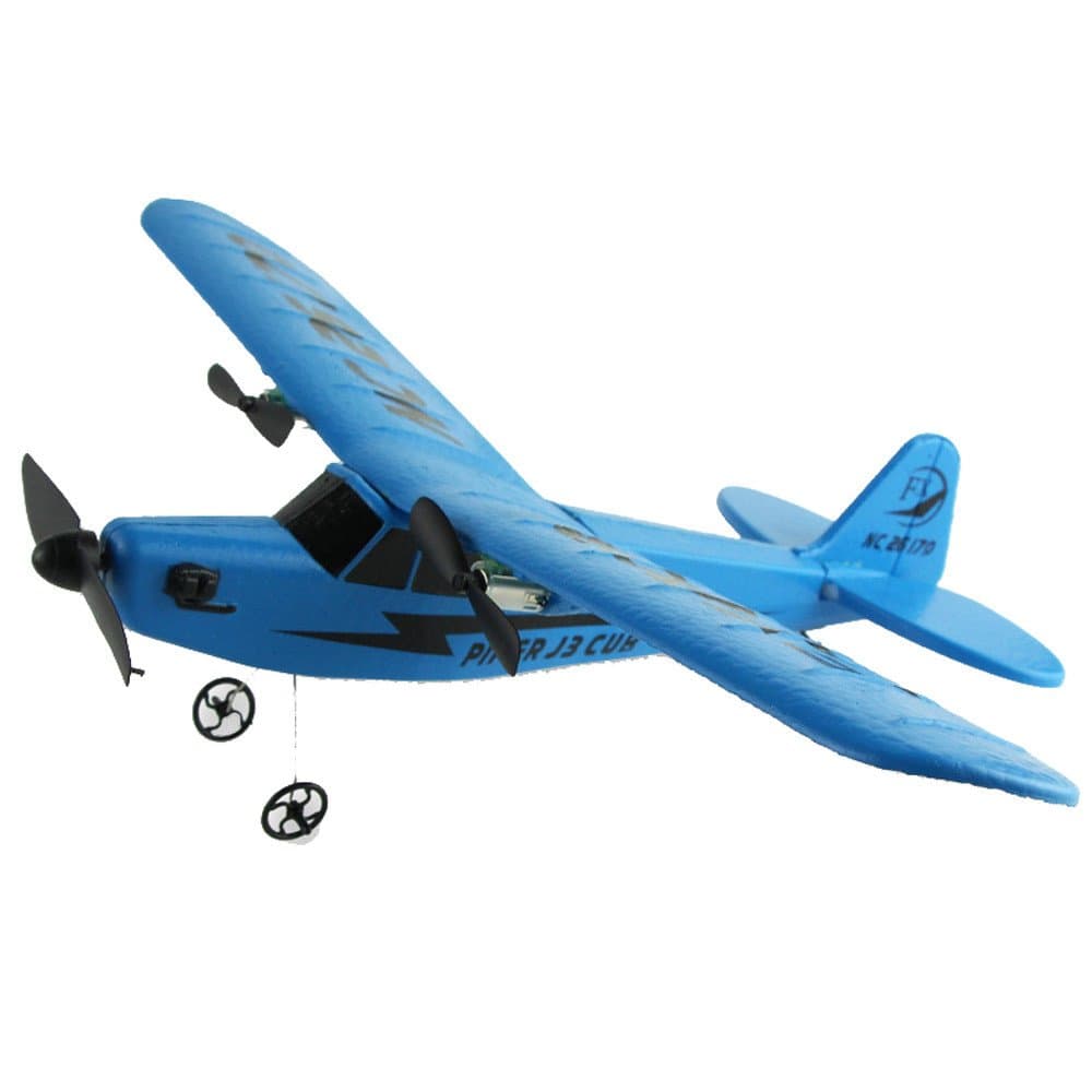 XNBZW Mini Remote Control RC Flying Glider, Remote Control EPP Foam Wingspan Aircraft Helicopter Micro Plane Airplane 2CH 2.4G Toys (Blue)