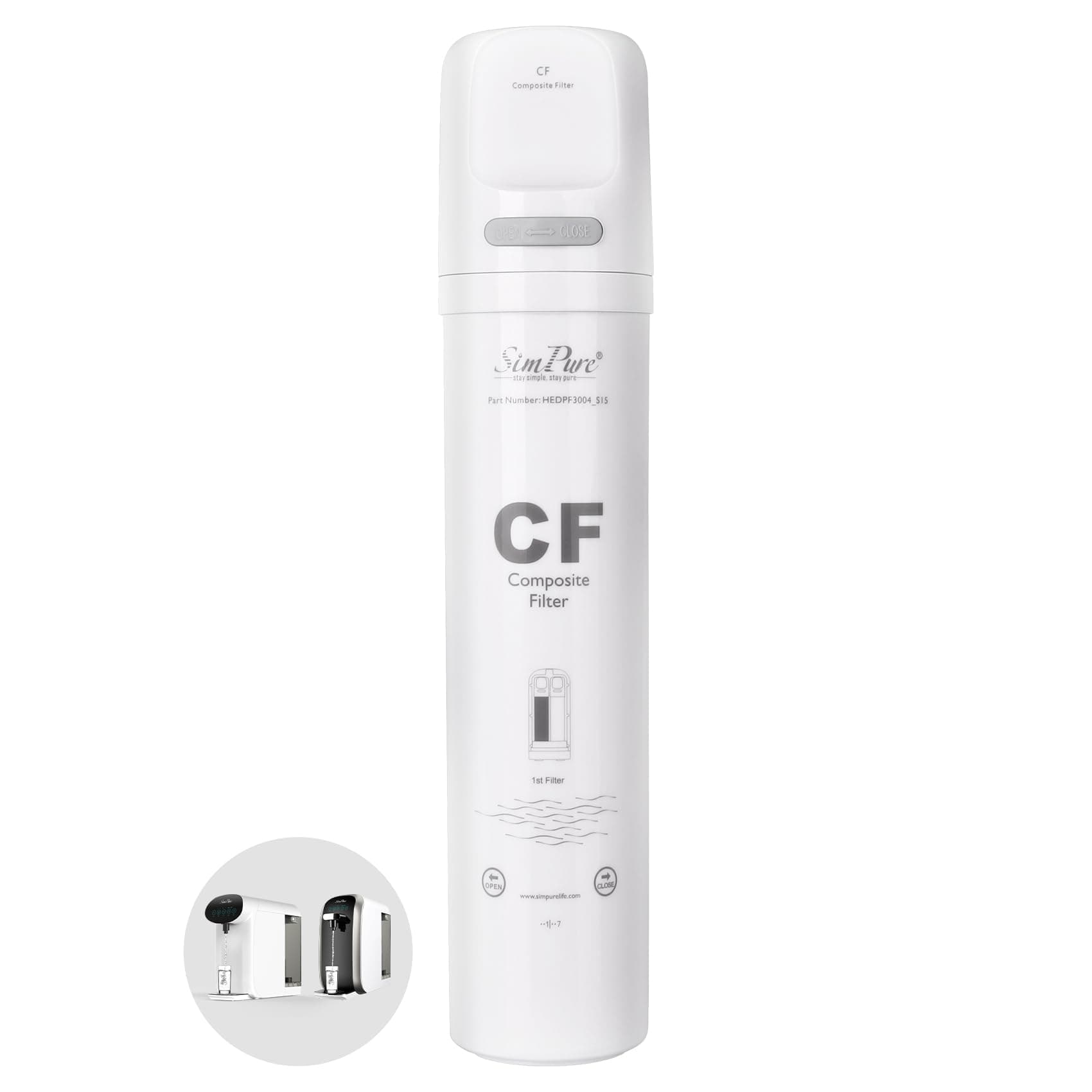 SimPure Y7P-W CF Filter Replacement Cartridge (Only Applicable to Y7P-W System), 6 Months Replacement Cartridge (1 Pack)