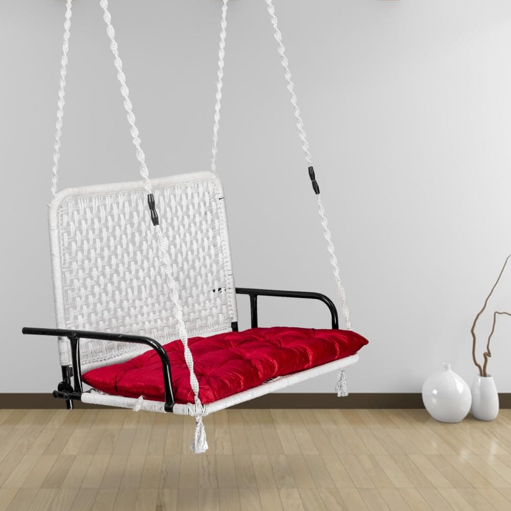 Swingzy Double Seater Uncle Garden Swing Chair/Comfortable Swing Chair/Swing for Balcony/Swing Chair for Adults for Home/Swing for Adults - White