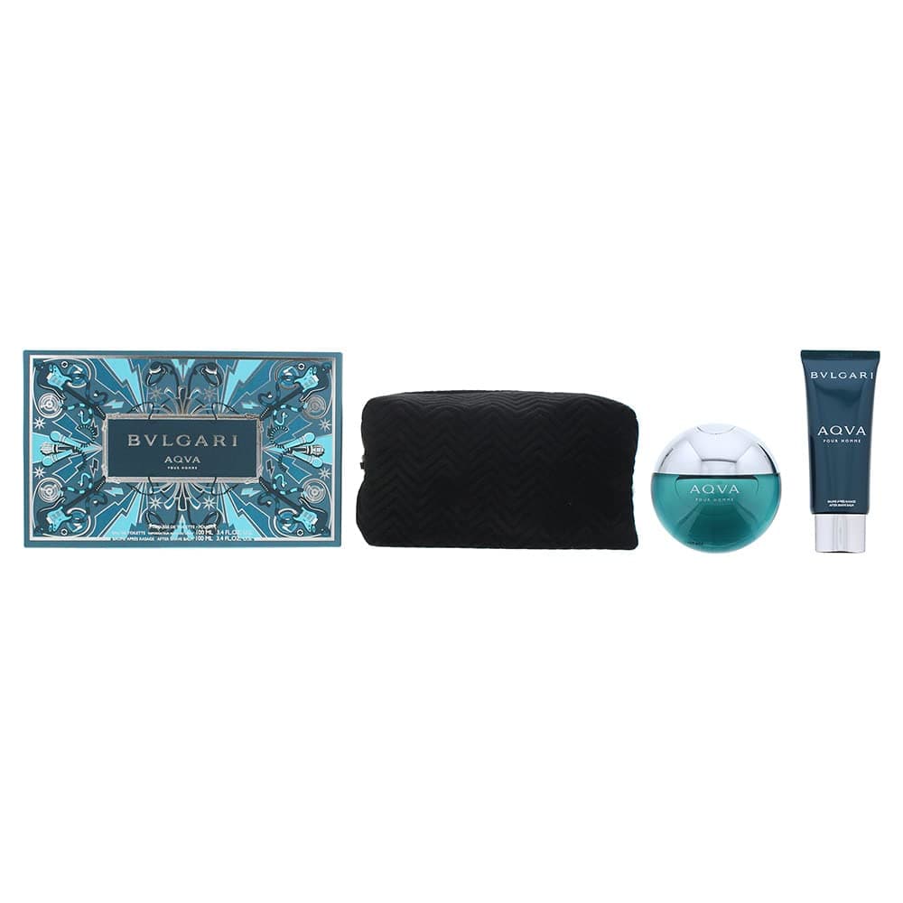 Bvlgari Aqva For Men Eau De Toilette, 100 Ml+100 Ml Asb+Pousoft Box Set