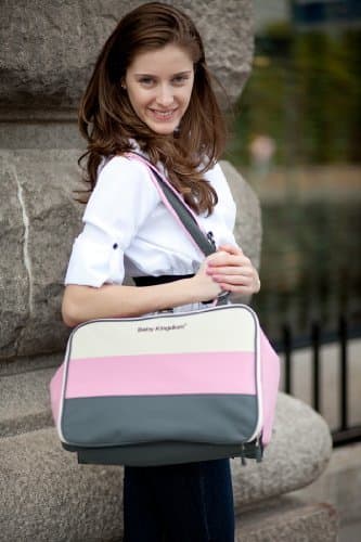 SOHO Classic 6 in 1 Deluxe Baby Diaper Bag (Pink) with Changing pad, Bottle case