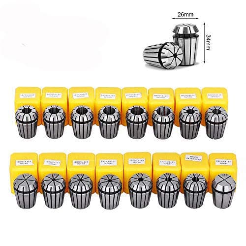 TSEMY ER25 Spring Collet Set, 16Pcs ER25 1-16MM Spring Collet Chuck Set for CNC Engraving Machine & Milling Lathe Tool Holder(ER 25/16 PCS)