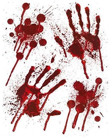 Yigatech Halloween Bloody Hands Window Stickers - Bloody Designs Hand Prints with Blood Splatter (red)