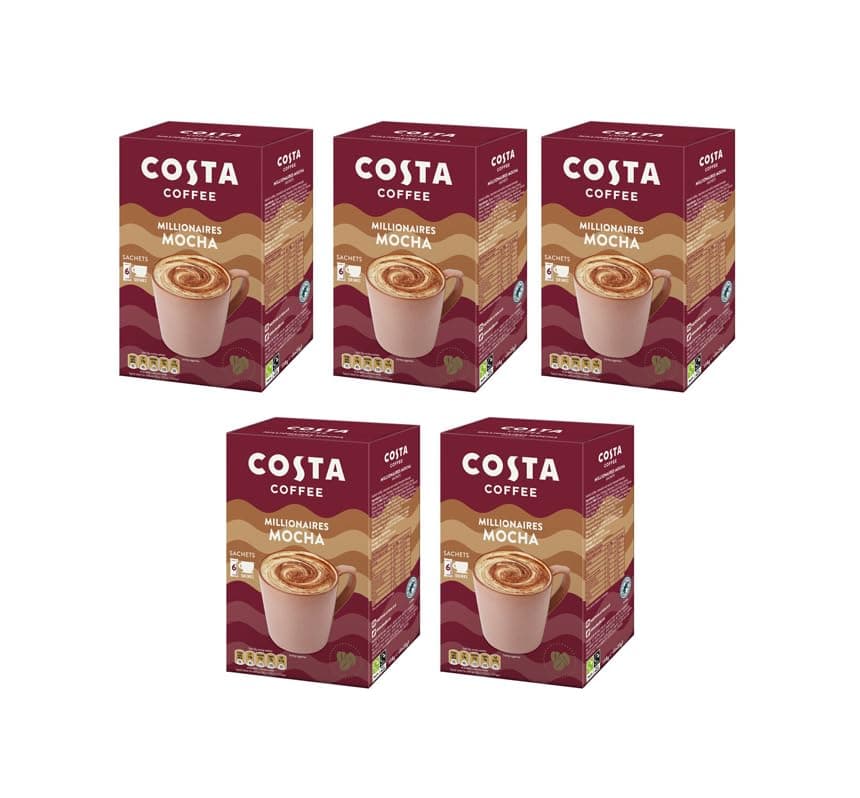Costa Coffee Millionaires Mocha 6 Satchets x 17g (5 Pack)