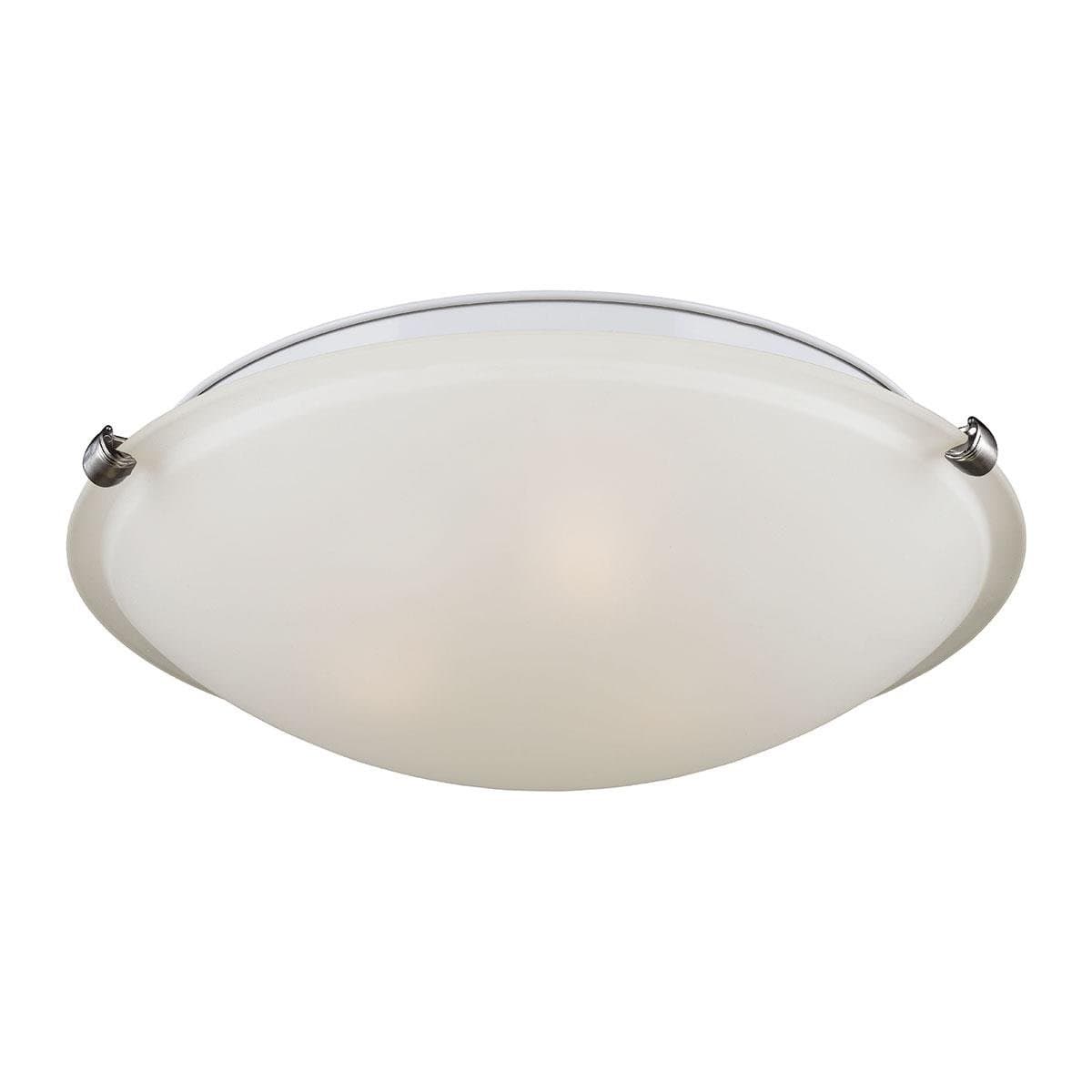 Generation Lighting 7543503-962 Clip Three Light Ceiling Flush Mount Hanging Modern Light Fixture, Brushed Nickel Finish, 3-Light, cETL Listed, Safety Rated for Wet Locations