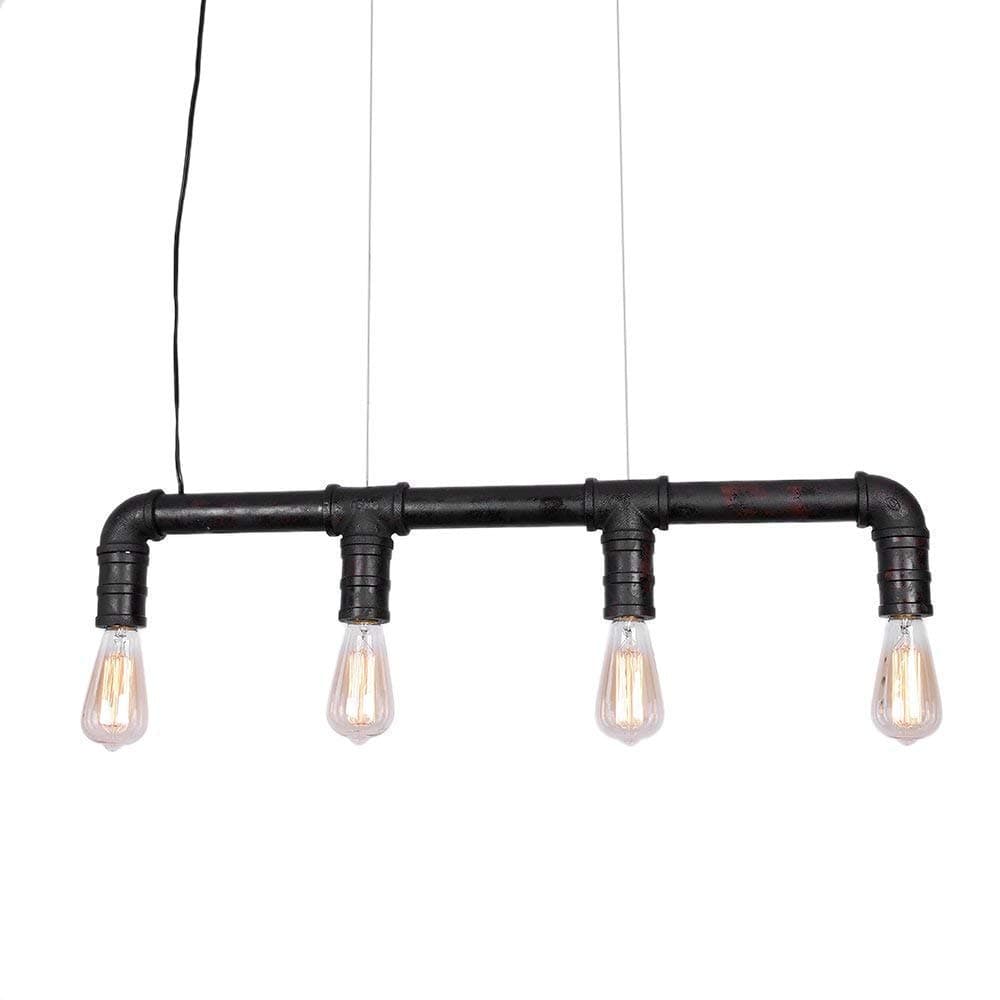 Water Pipe Pendant Light OYI Vintage Ceiling Light Industrial Hanging Lamp Steampunk Style with 4 E27 Light Socket for Kitchen Island Dining Room Restaurant