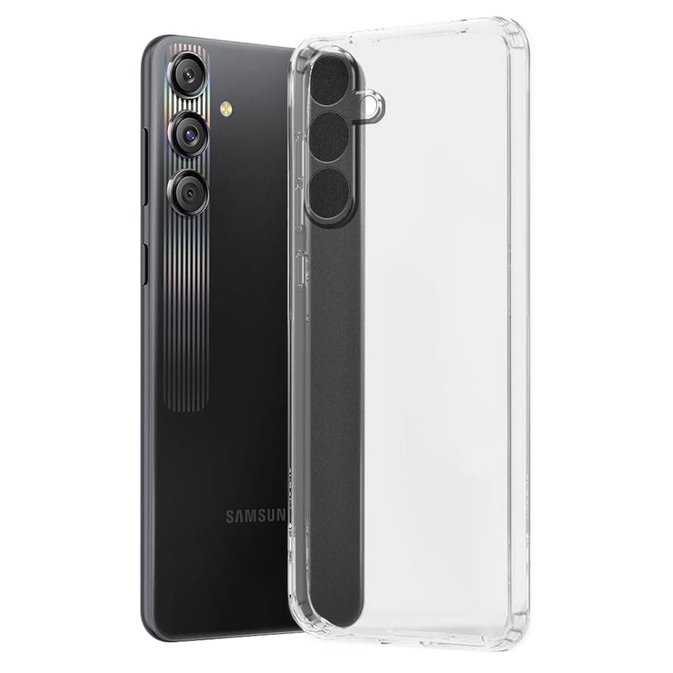 Fashionury Shockproof Crystar Clear Back Cover Case Cover for Samsung Galaxy M55s 5G | Transparent Back Cover | Raised Bumps for Camera & Screen Protection for Samsung Galaxy M55s 5G