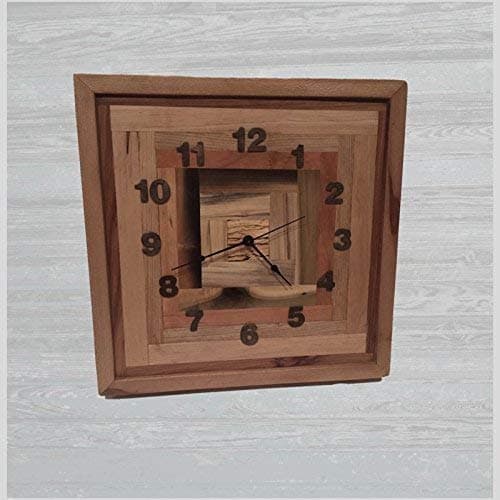Reclaimed Handmade Wood Rustic Square Pattern Industrial wall clock, Rustic Home Decor, reclaimed wood, Rustic Wall Decor. Made in America