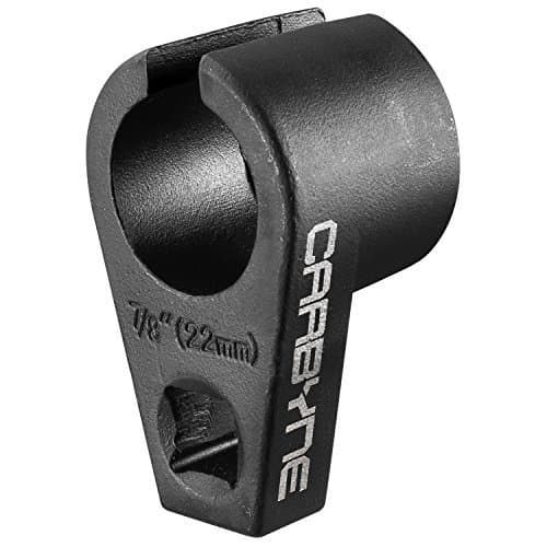 Carbyne 7/8-inch (22mm) Offset Oxygen Sensor (O2) Socket | 3/8 inch Drive | Chrome Molybdenum Steel | Wire Gate Prevents Damage to Wires