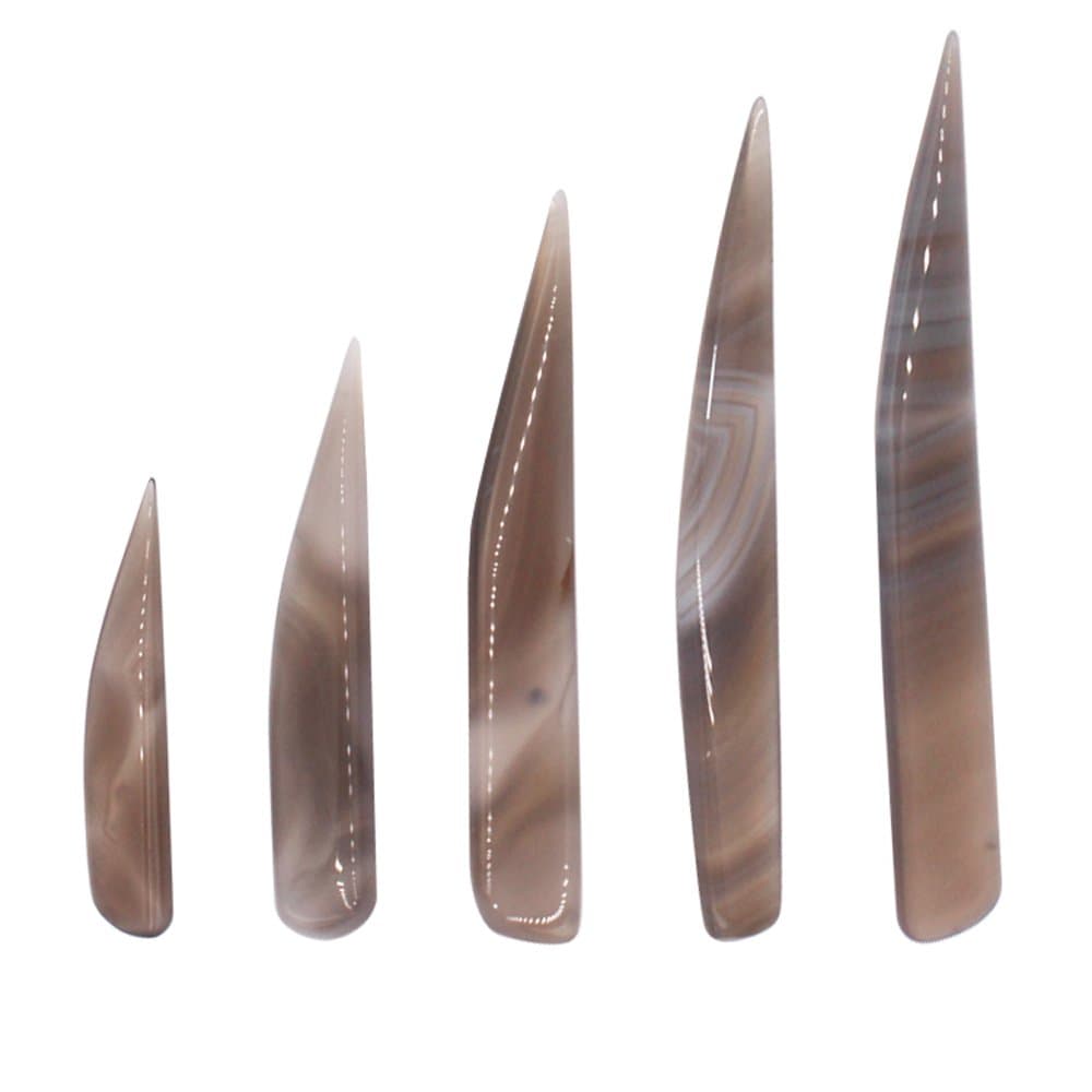 NIUPIKA Agate Burnisher Knife Craft Polishing Tool for Gold and Sliver 5-Pieces