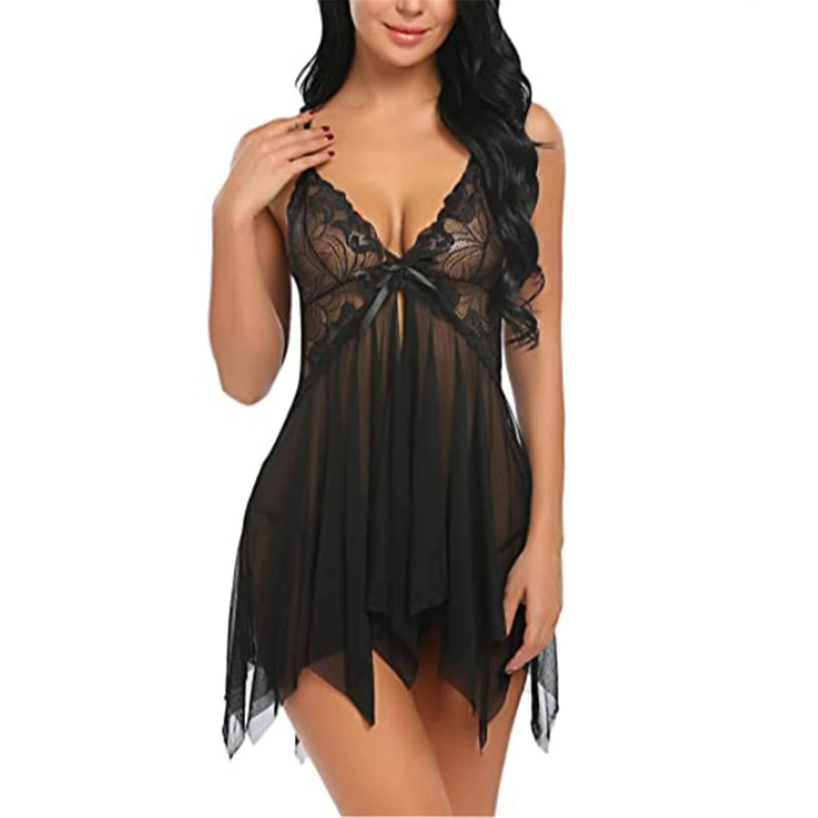 Lingerie for Women Babydoll Lace Sleepwear Boudoir Outfit Plus Size Langeray