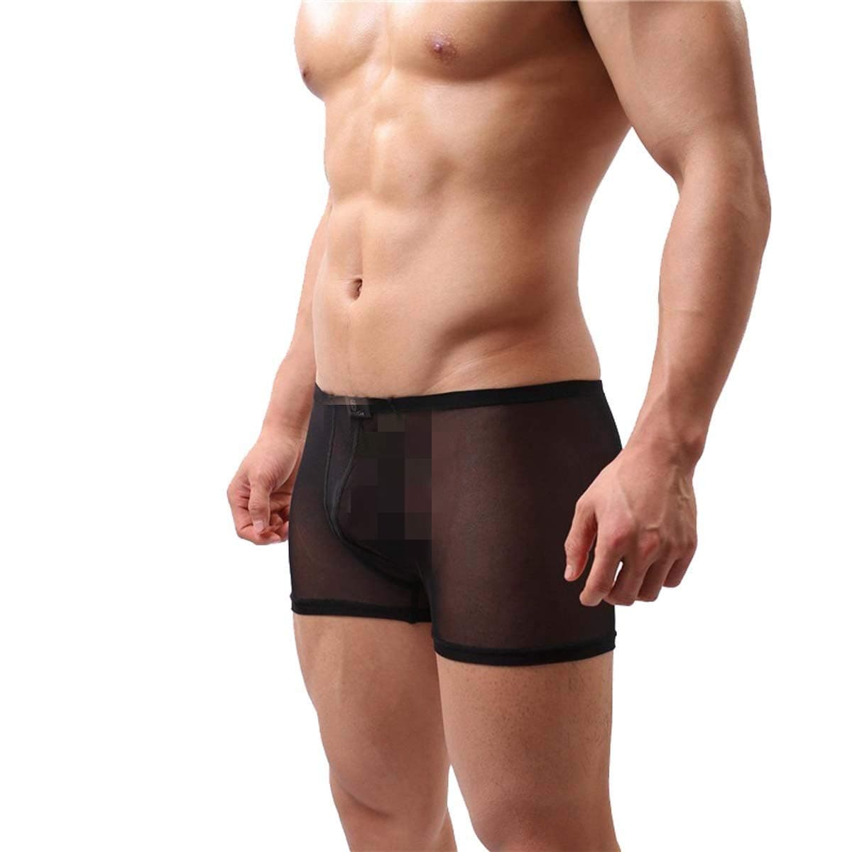 DomiGe Men's Sheer Mesh Boxer Trunks