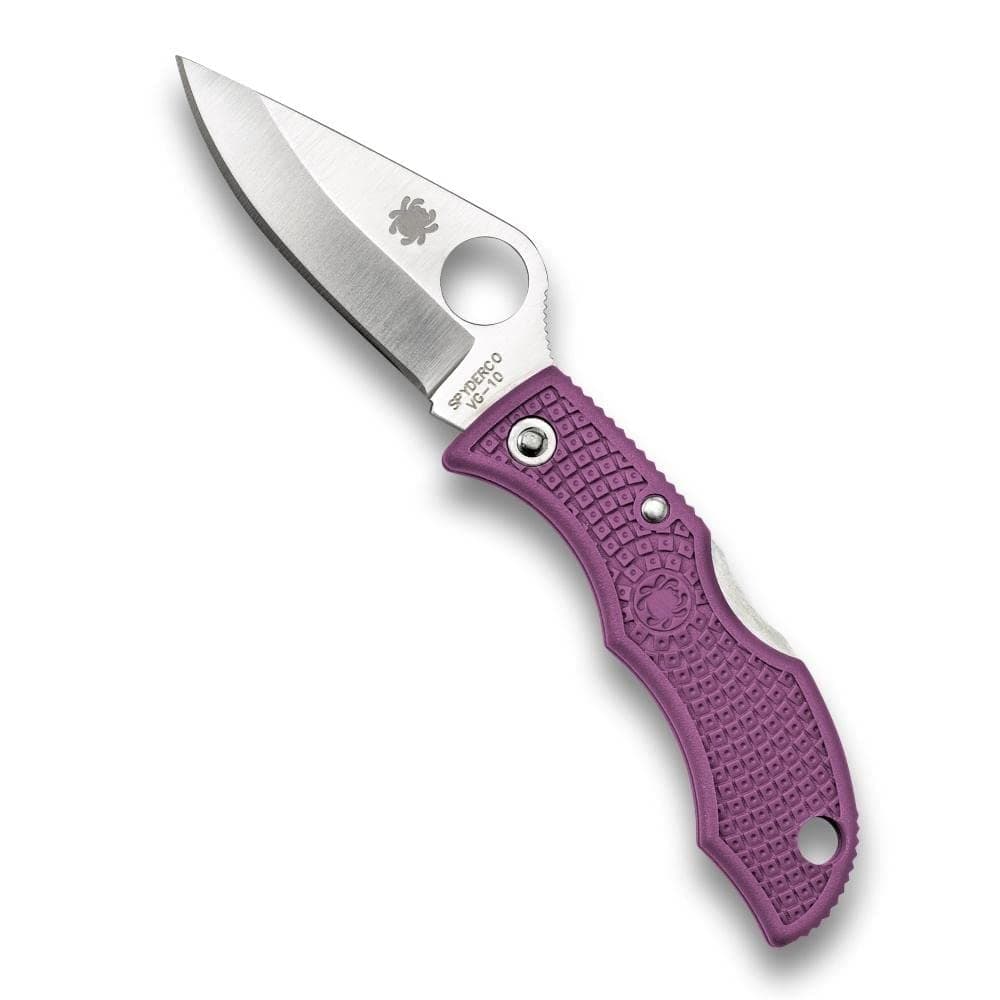 Ladybug 3 Signature Knife with 1.93" VG-10 Steel Blade and Lightweight Purple FRN Handle - Plainedge - LPRP3