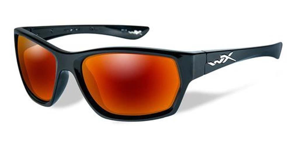 Wiley X WX MOXY Polarized Crimson Mirror Lens with Gloss Black Frame (SSMOX05)