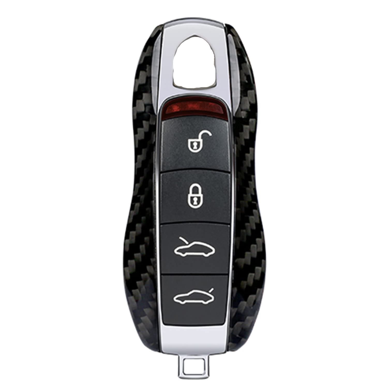 MissBlue Carbon Fiber Key Fob Cover for Porsche 718 911 Carrera 918 Spyder Boxster 981 Cayenne 92A Cayman 981 for Macan Panamera 970 Car Key, Light Glossy Replacement Key Fob Protection Case - Black