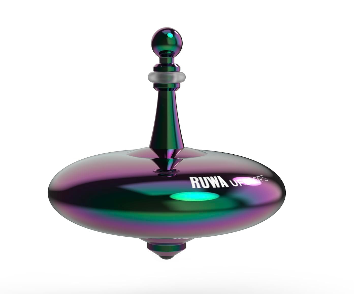 UFO Tops Ruwa - Metal Spinning Fidget Toy Top - Inspired by The 1994 USS Ruwa, Zimbabwe UFO Incident - Psychedelic Stainless Steel