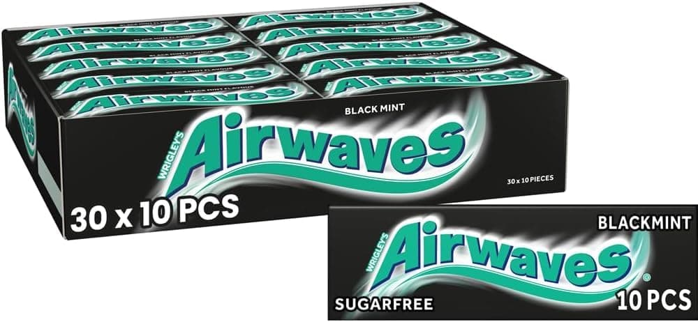 Wrigley Black Mint Menthol Sugar Free Chewing Gum 10 Pellets (pack Of 30)