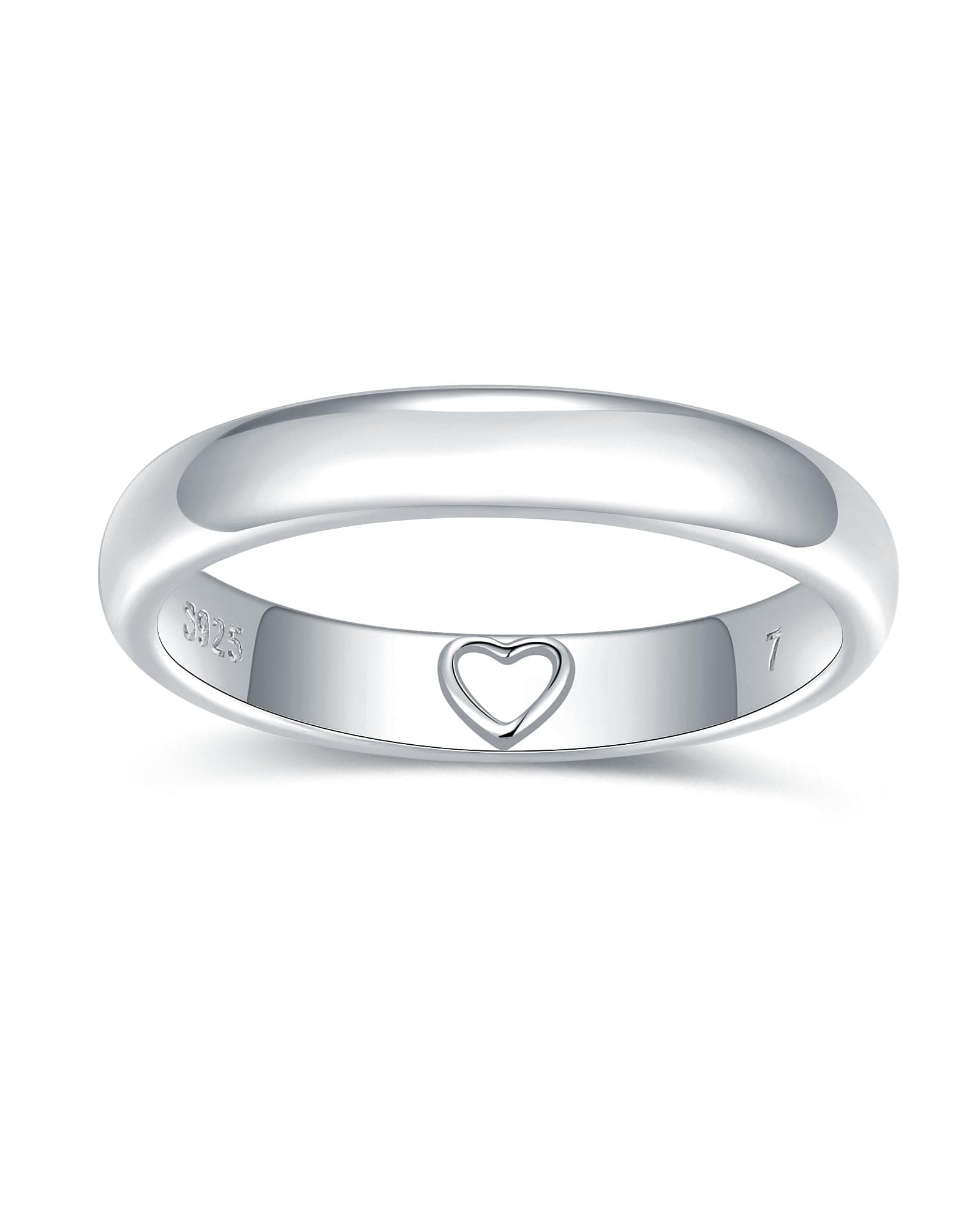 Heart Imprint Promise Ring for Women - 925 Sterling Silver Secret Love Ring with Hidden Heart - Ideal Gift for Couples & Loved Ones - Silent Expression of Affection