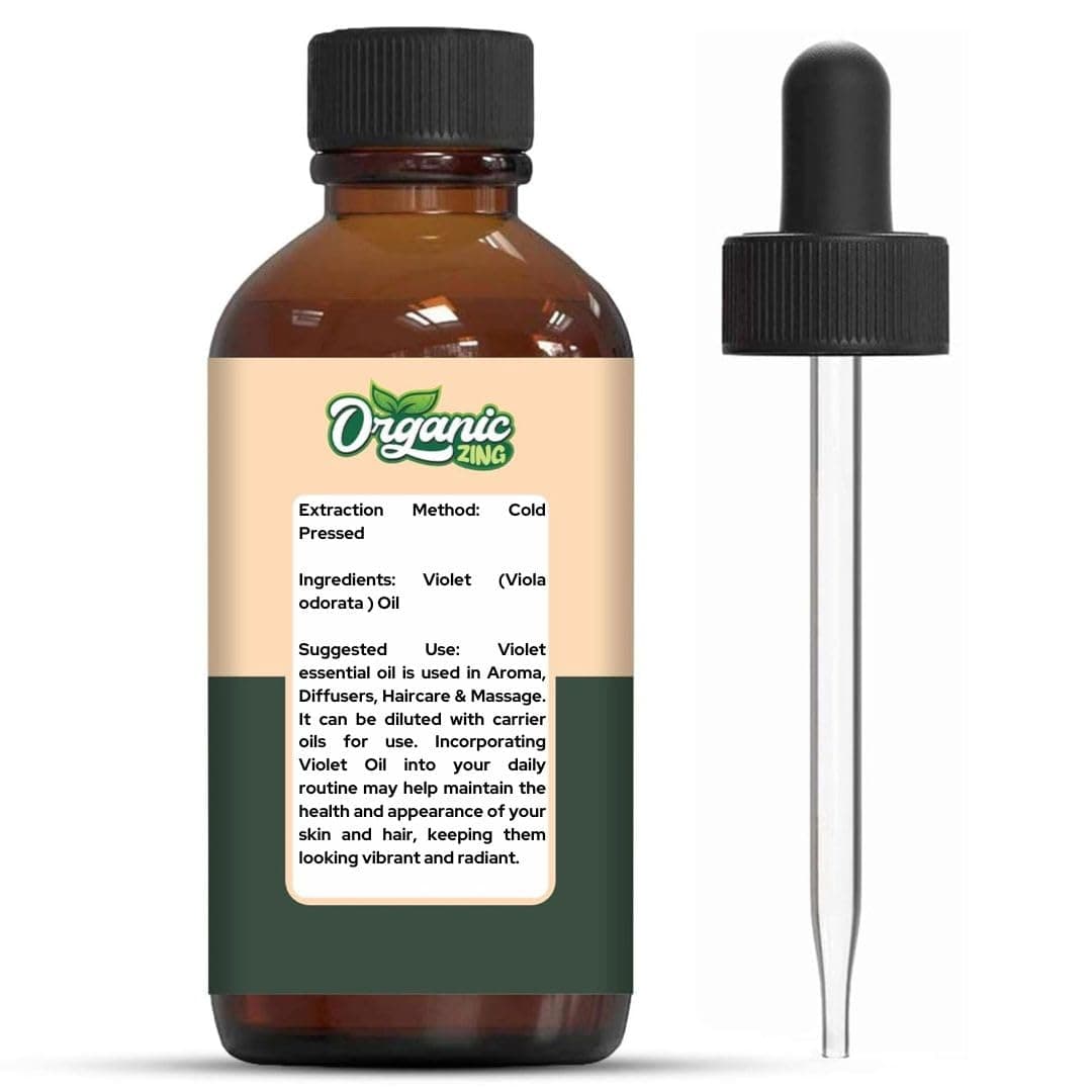 Organic Zing Violet (Viola) Oil | Pure & Natural Essential Oil for Aroma, Diffusers, Haircare & Massage - 30ml/1.01fl oz