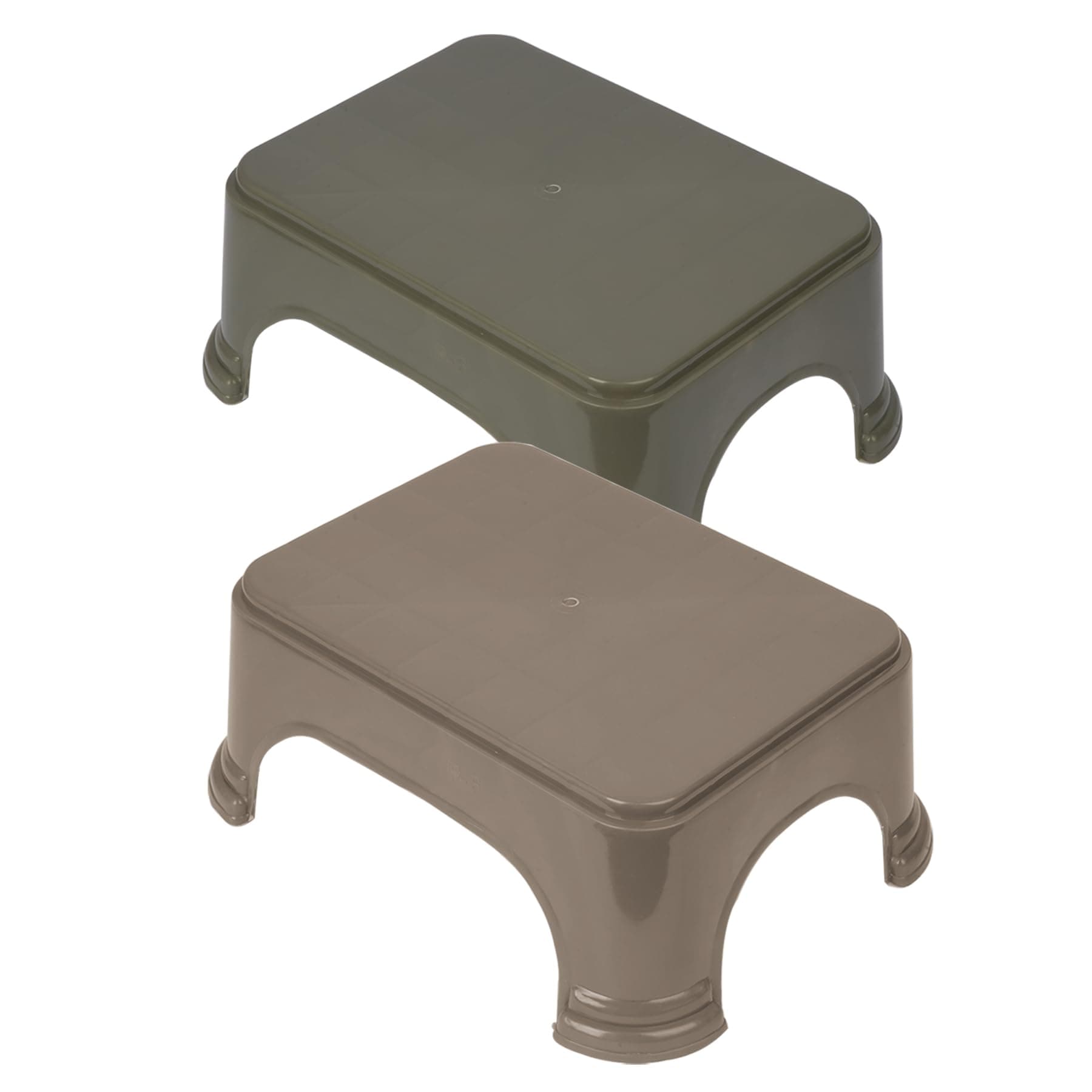 Kuber Industries Bathroom Stool | Bathroom Plain Square Stool | Plastic Stool For Bathroom | Stool for Kitchen | Bathroom Patla | Support Stool for Bathroom | P6 | Pack of 2 | Multi