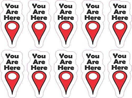 StickerTalk You are Here Pointer Vinyl Stickers, 1 inch by 2 inches
