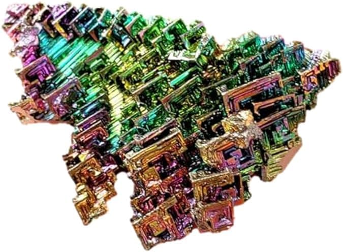 Bismuth Ore - Rainbow Bismuth - natural metal Crystal - bismuth Crystal Mineral element Specimen - Science geology Education Collectible Decor Mineral - 1pc