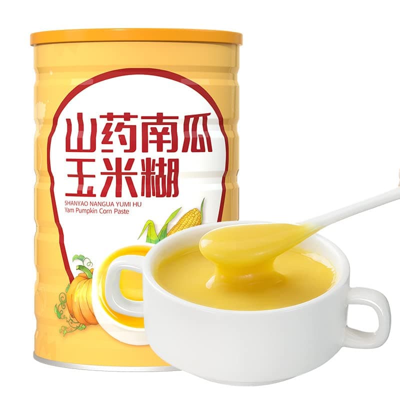 山药南瓜玉米糊Chinese Yams Pumpkin Corn Paste Corn Starch Corn Soup, Healthy Nutritious Five Grains Breakfast Porridge, Convenient Instant Brewed Meal Substitute Powder, Delicious Chinese Snacks (1 can)