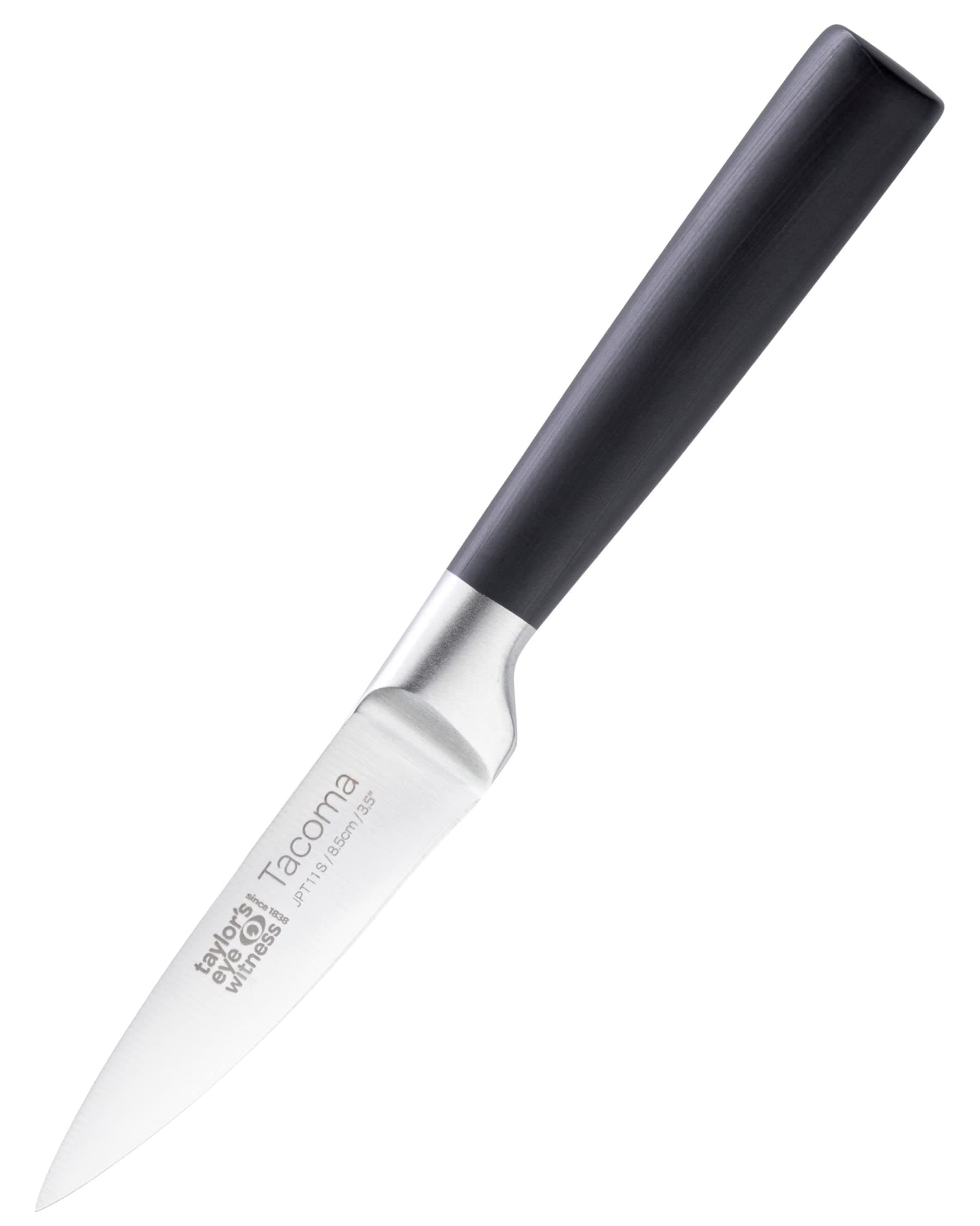 Taylors Eye Witness Tacoma Stainless Steel Paring Knife Professional 10cm/4 inch Cutting Edge. Small But Balanced and Versatile. Full Tang, Razor Sharp Precision Ground Blade.