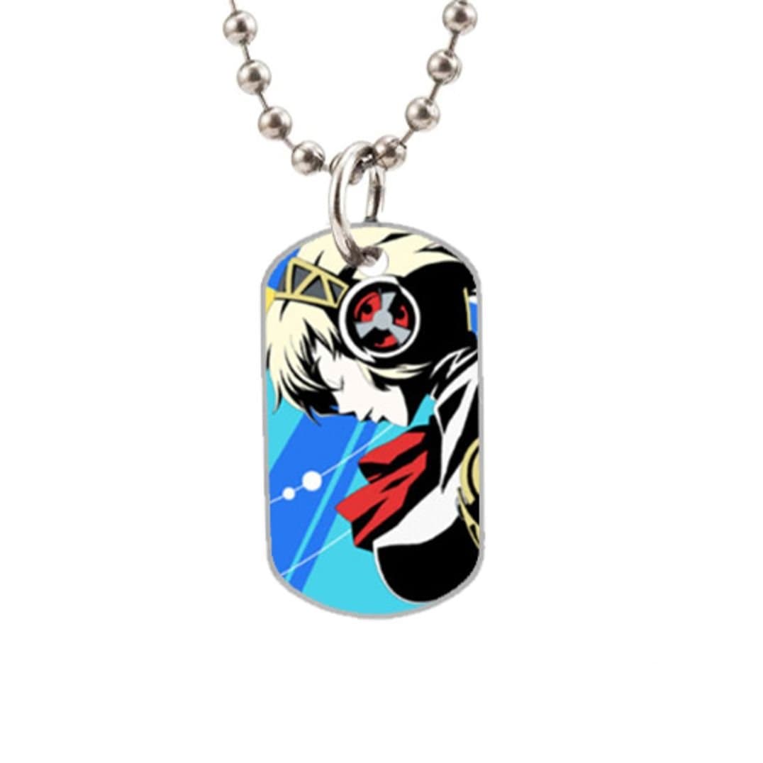 Persona 3 Aegis - Unique Design oval dogtag (Large Size)and Includes 30" Aluminum Bead Chain
