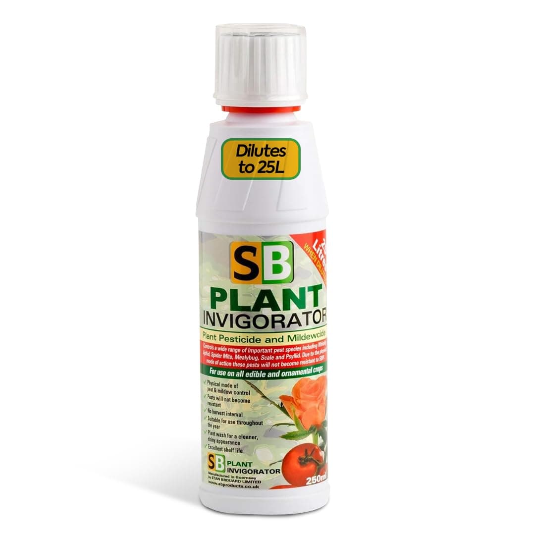 SB Plant Invigorator Pesticide & Natural Pest Control | Non-Toxic, Bee Friendly Garden Treatment | Safe for Vegetables & Ornamentals (250ml Makes 25L)