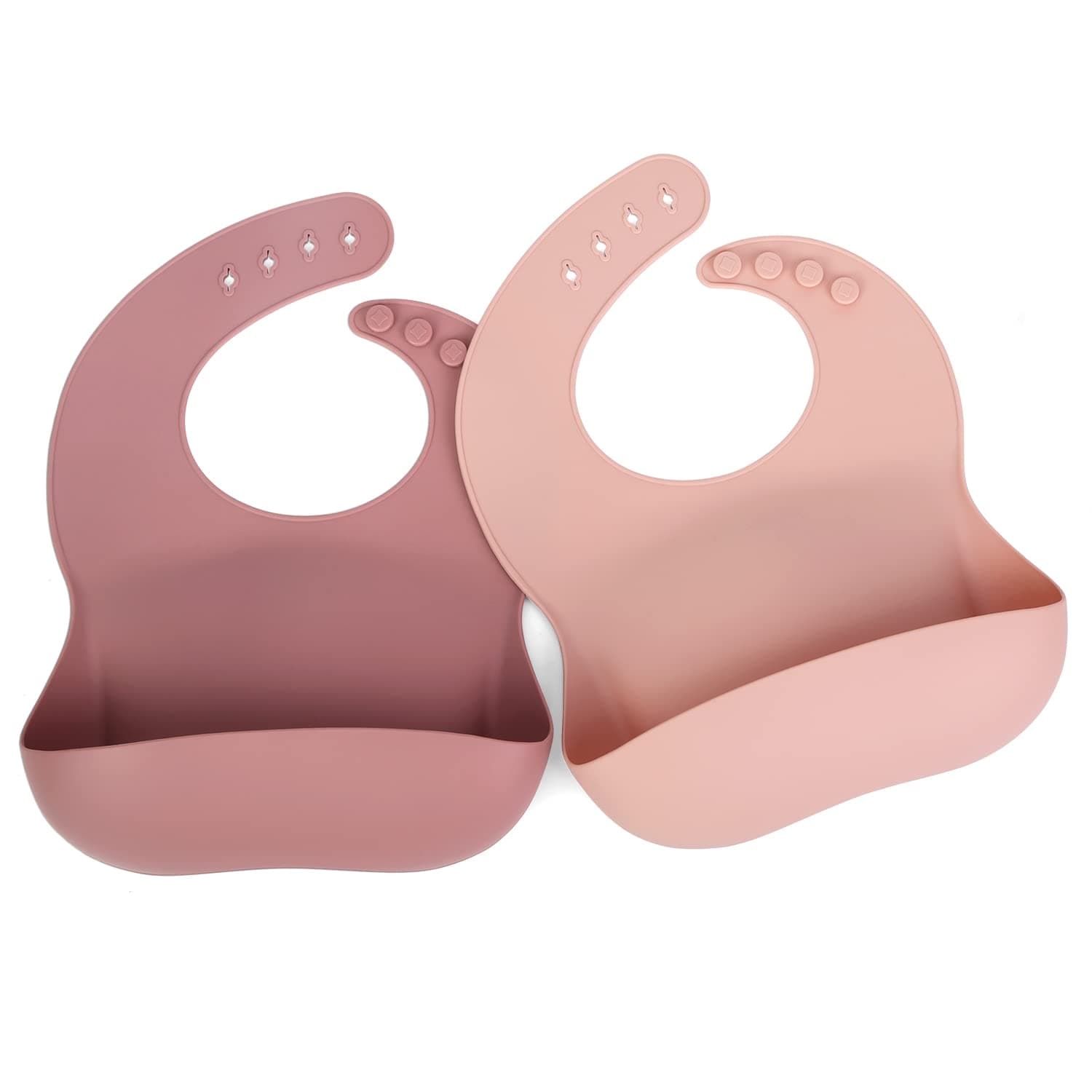 GinbearSilicone Bibs for Babies Toddlers Bibs Waterproof for Girls Boys 2 Pack