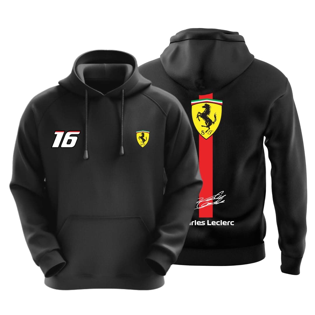 FERR C16 Motorsport Hoodie for Car Enthusiast for Men & Women Black Hoodie 100% Cotton Car Printed Hoodies.