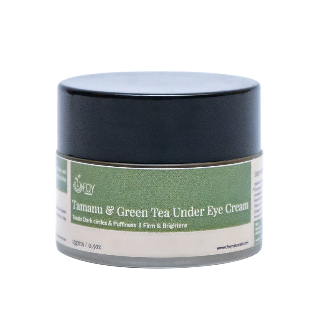 FOY Naturals Under Eye Cream to Treat Dark Circles and Puffiness | Caffeine & Antioxidants-rich, Nourishing & Moisturising - 15g | For All Skin Type