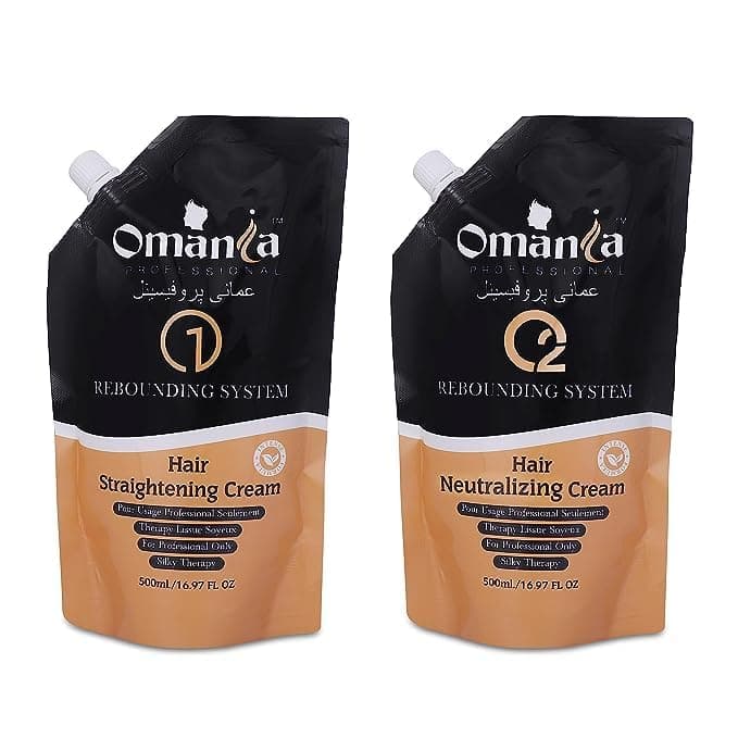 Omania ML500 Hair Straightening Cream With 500ML Neutralizer Cream (1000 ml)