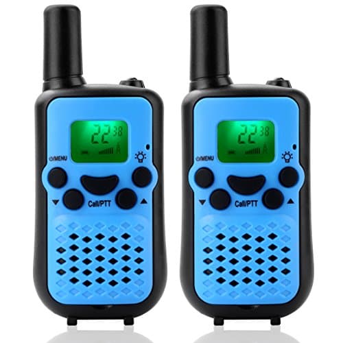 Durable Walkie Talkies for Kids Playing Games 2 Way Radio 3KM Range Interphone,Back-lit LCD Screen and Strengthen VOX Free Your Hands Blue