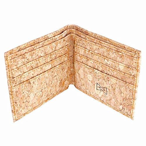 RFID NFC Blocking Bi-fold Wallet Made Of Vegan Cork Leather. Keeps Credit Cards Safe And Eco-friendly