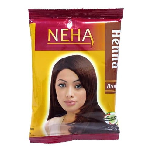 Neha vegetable natural hair colour with henna & herbs dark brown (box: 10 x 15 g = 150 g) silk gloss cream gloss, Mehandi