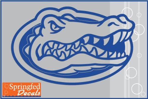 Florida Gators BLUE CUT VINYL GATOR HEAD LOGO 12" Vinyl Decal Car Truck Window UF Sticker