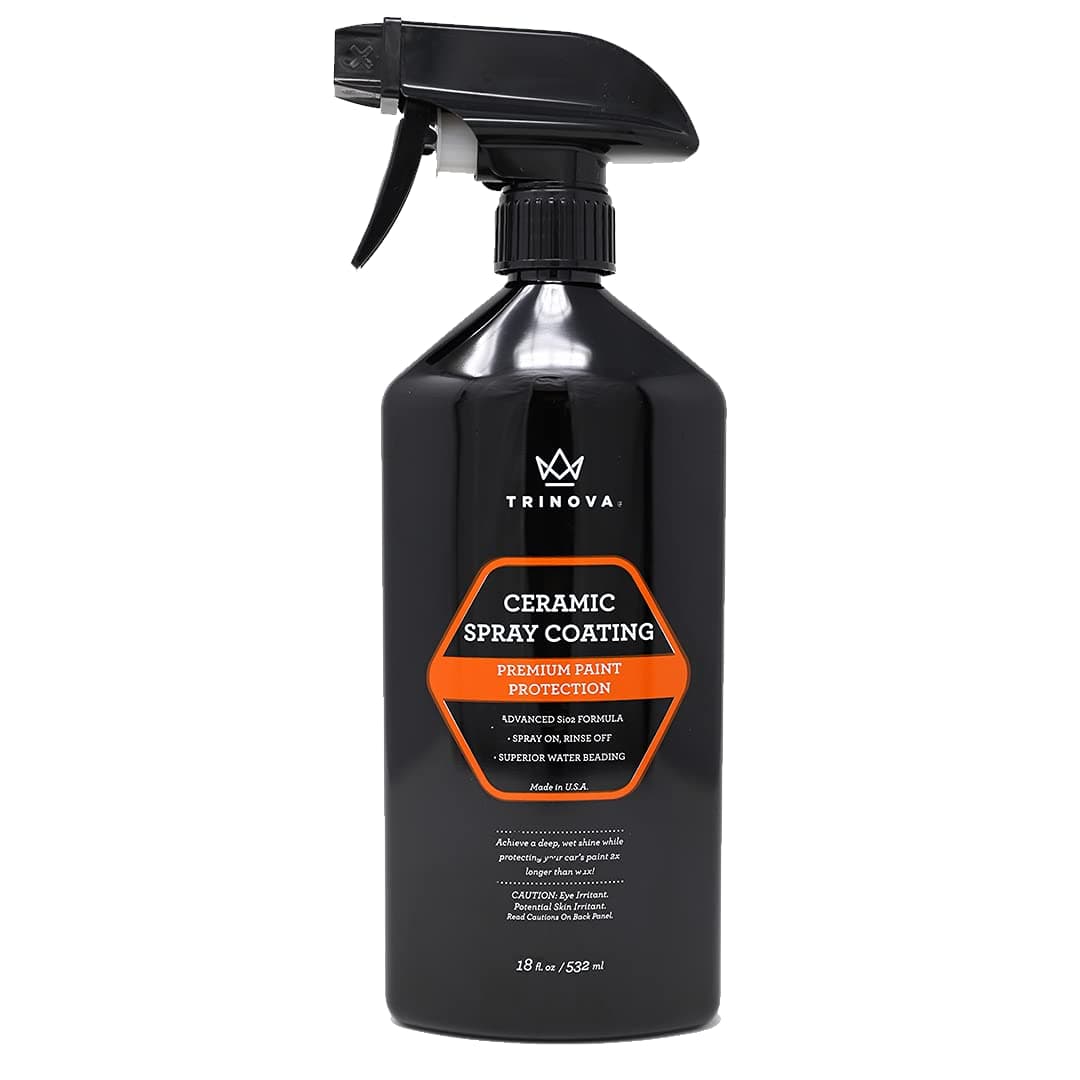 TriNova Ceramic Spray Coating - SiO2 Hydrophobic Hybrid Sealant for Car, Truck, & Motorcycle - Ultimate Wax Substitute, Protection for Paint, Wheels, Glass & More 18 oz