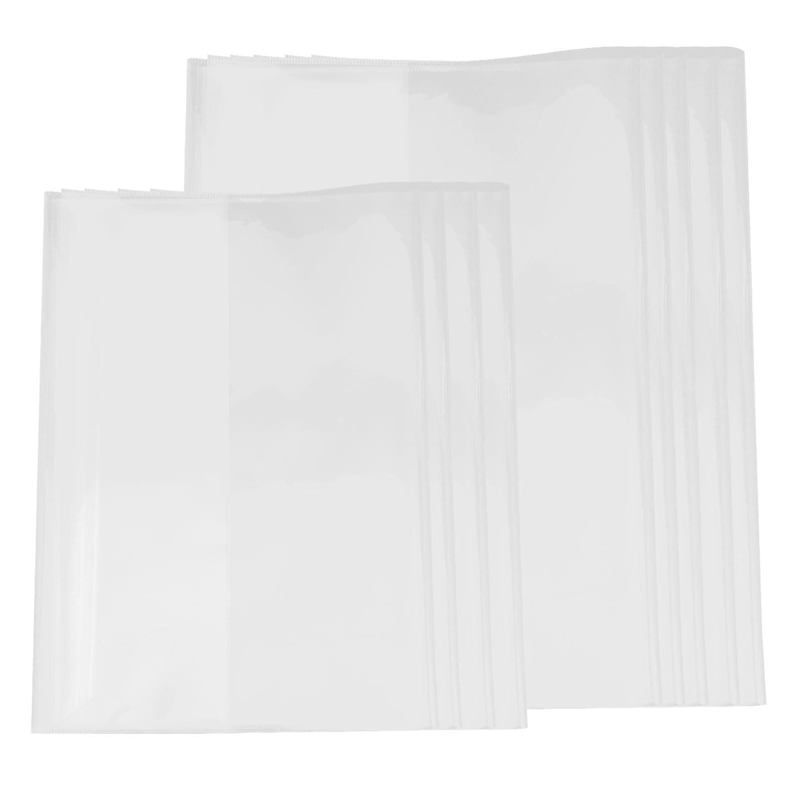 STOBOK 20Pcs Transparent Book Covers for Textbooks Softcover Protective Sleeves Clear Plastic Self-Adhesive Book Wrapping Film for Students Exercise Notebooks