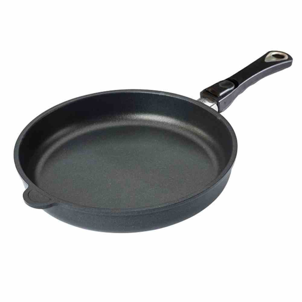 Lotan® AMZN-I-528-Z20B Frying Pan 28 cm Diameter 5 cm High Removable Handle Suitable for Induction Cookers Non-Stick Coating Cast Aluminium