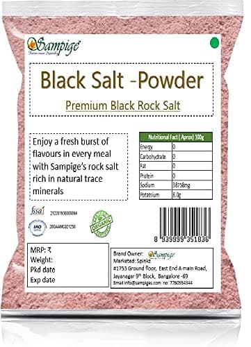 Black salt powder500 g ( Kala namak) | काला नमक | கரி உப்பு | ಕಪ್ಪು ಉಪ್ಪು | నల్ల ఉప్పు | കറുത്ത ഉപ്പ്