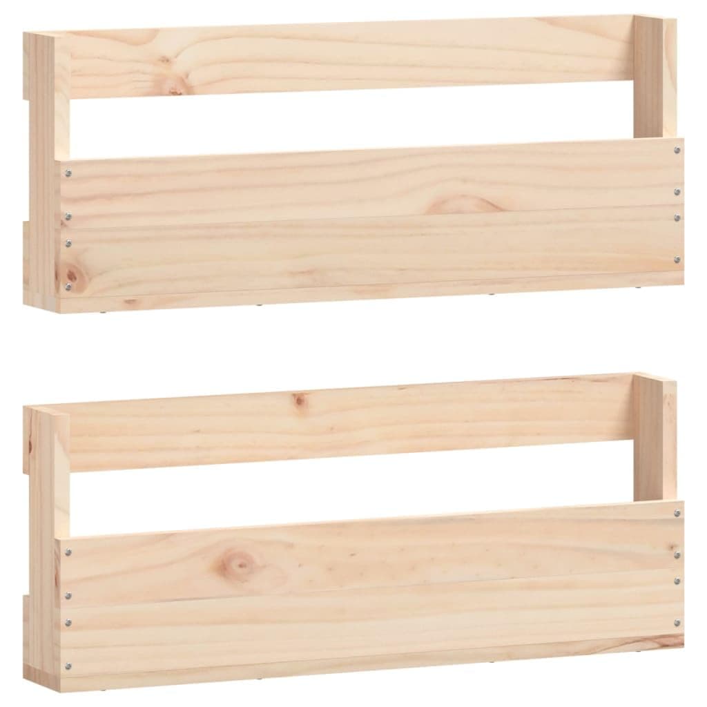 vidaXL Solid Pine Wood Wall-Mounted Shoe Racks - Space-Saving, Stylish, Functional Shoe Storage and Organization