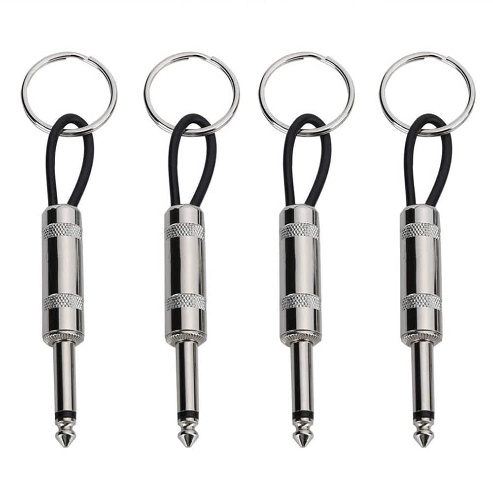 SIYIFEI 4 Pack Guitar Plug Keychain Guitar Key Holder 6.35mm Audio Plug Type Keychain for Marshall Key Holder Wall Mounted