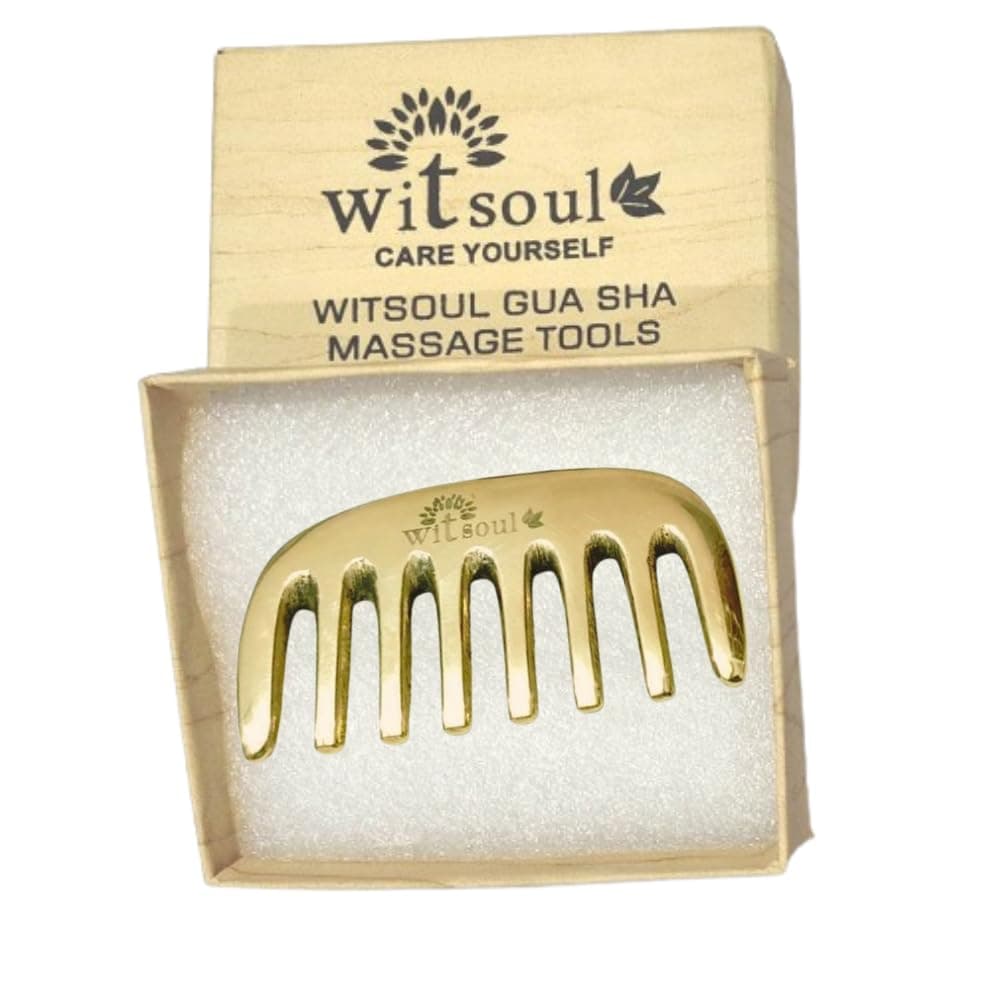 WITSOUL Kansa Comb Massage Tool - kansa Comb for Hair Fall/Growth/blood Circulation & Stress Relief Best for Head Massage (M)